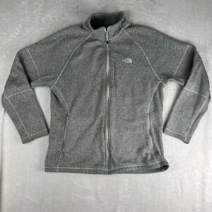 The North Face Men's Large Jacket Full Zip Up Sweater Heather Gray
